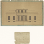 860 Het vooraanzicht van het Huis Wadenoijen, gebouwd in [1810] en gesloopt in [1882], , , [1810]