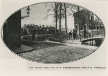 M 1418 De Sint-Walburgbuitensingel met een brug die al lang verdwenen is, jaren dertig vorige eeuw