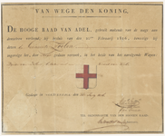 1759 Diploma verleend door de Hoge Raad van Adel van het wapen van de gemeente Zoelen