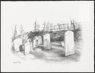 36 Een overzicht van de Joodse begraafplaats in het plantsoen te Buren, , , 1989