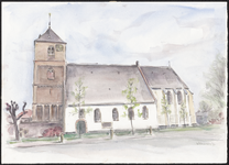 61 De Nederlands-hervormde Sint-Johannes de Doperkerk met toren te Beusichem, , , 1994