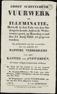 154 Groot schitterend voorwerk en illuminatie : Hetwelk in den Tuin van den Ondergeteekende, buiten de Wittevrouwe ...