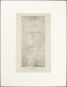 244 Vogelvluchtgezicht vanaf fort Bath op de Scheldemonding naar Antwerpen aanduiding der kanonneerboten en de ...