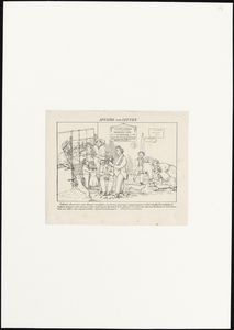 287 Spotprent op de vlucht der Belgen bij Leuven voor de Nederlandse troepen, voorzien van 3-regelig Nederlands ...