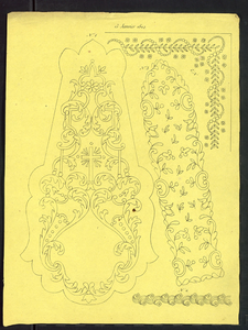 8223 Dit borduurpatroon heeft vier motieven voor vrij borduurwerk, 15 janvier 1842