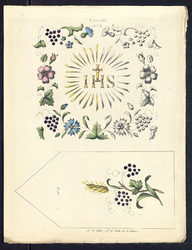 8251 De voorstelling op dit borduurpatroon bestaat uit twee motieven voor kerkelijke gebruiksvoorwerpen, 15 augustus 1842