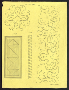8253 Dit zijn vier borduurpatronen voor vrij borduurwerk, 15 augustus 1842