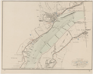 18 Een kaart van de waterwerken in en aan de Waal bij Tiel en Wamel. In 1871 is door I.A. Nijhoff te Arnhem een ...