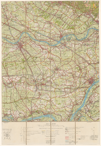 128 Een topografische kaart van het gebied tussen de hoekpunten Culemborg en Amerongen, Hellouw en Tiel, 1951