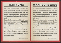 E100094 Waarschuwing bevelhebber Duitse Wehrmacht