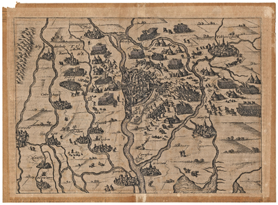 128 Kaart van de aanval op Zaltbommel in 1599
