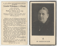 374 Bidprentje Cornelia Wilhelmina v.d. Braak, 17-03-1941