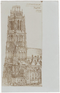 22-10787 Tekening Sint Maartenskerk R.v.d. P. jr., juli 1907