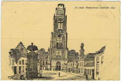 22-10788 Gravure met zicht op de Sint Maartenskerk