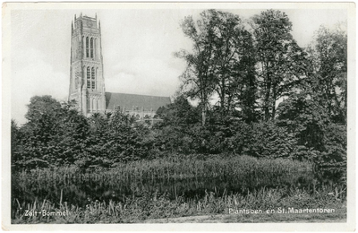 22-10805 Zicht op de Sint Maartenskerk vanaf platsoen, of stadswallen