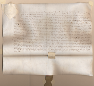 944 Akte, waarbij de landkommadeur van de Balye te Utrecht aan Henrick Nyendam in erfpacht uitgeeft 3 morgen land in 2 ...