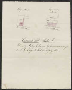 8212 Kadastrale schets van de Gasthuissstraat E157 i.v.m. een hypotheekkwestie, , , 1861