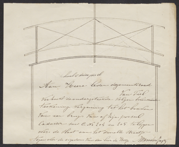 8277 Tekening behorend bij het verzoek van J. v.d. Jagt om een brug te mogen bouwen te Zandwijk, kadastraal bekend ...