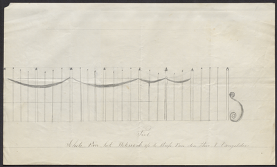 8294 Tekening bij het verzoek van A.J. van Gelder tot het bouwen van een ijzeren hek bij het Bleekveld, wijk E 135. , , ...