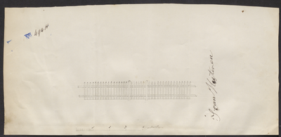 8351 Eenvoudige tekening van een hek, behorend bij een verzoek van J.H. van Hesteren, Medelsestraat, wijk G 208, , , 1884