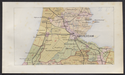 8428 Kaartje van een deel van Noord-Holland en Utrecht, behorend bij de aanbieding van een kaart van Nederland, 1887