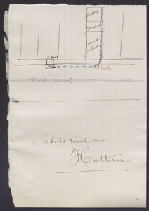 8716 Situatieschets behorend bij het verzoek van J.P. van Hattum voor de aanleg van een afvoer aan de Weerstraat, , , 1892