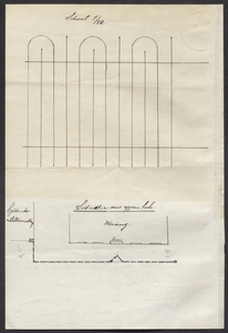 8844 Tekening behorend bij het verzoek van N. van Eck tot het plaatsen van een hek bij de Stationsstraat, , , 1895