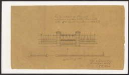 8921 Tekening van een hek voor de villa van A. de Ruiter van Steveninck aan de Veemarkt te Tiel, , , 1897