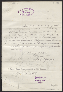 8983 Tekening behorend bij een aanvraag van F.C. Rijnders om een hek te plaatsen aan de Stationsweg, wijk H 456 , , , 1898
