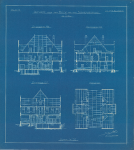 503 Ontwerpen doorsneden en kapconstructie, Ontwerp voor den bouw van een Burgerweeshuis te Tiel, blad 3, 1904