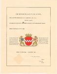 5264 Diploma verleend door de Hoge Raad van Adel van het wapen van de gemeente Buren