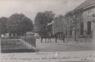 Lie 510 Bewoners (o.a. met paarden) poseren in de Molenbuurt voor de fotograaf