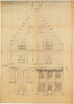 1690 Tekening van restauratie gevel gotisch huis aan de Weerstraat 47-49, 1949
