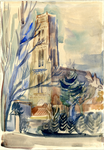 900 Een aquarel van de Sint-Maartenskerk in Zaltbommel, , , [1950-1960]