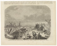 16 Le Roi de Hollande visitant la digue pres de Thiel, apres sa rupture, le 1ste janvier 1861