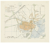 23 Een plattegrond van Tiel, uitgegeven door de A.N.W.B. Met een lijst van verklaring. De bebouwing van Tiel in de 2de ...