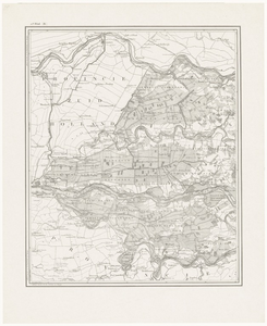 54 Een topografische kaart in grijs van het gebied tussen Culemborg, Gorinchem en Zaltbommel, 1843