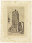 123 Een aanzicht van voorzijde van de Rooms-katholieke Sint-Dominicuskerk in Tiel, rechts nog een randje van de gevel ...