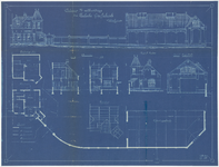137 Een bouwtekening met een ontwerp voor de uitbreiding van de Tielse gasfabriek aan de Rechtbankstraat met een ...