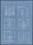 142 Vooraanzicht, doorsneden en plattegronden van de panden Oliemolenwal 31 t/m 35, 1899