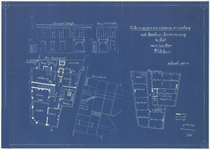 150 Een bouwtekening van een slagerij en rokerij met beneden- en bovenwoning in Tiel, voor de heer G.J. Blom, op de ...