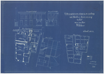 150 Een bouwtekening van een slagerij en rokerij met beneden- en bovenwoning in Tiel, voor de heer G.J. Blom, op de ...