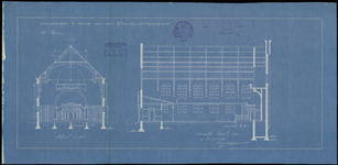 153 Doorsneden van het kerkgebouw Eben Haëzer aan de Gasthuisstraat, 1917