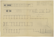 289 Een bouwtekening van de noodwinkels aan het Beursplein in Tiel, juni 1945. Gemeente werken 10-09-1945. nr. 277 1e ...