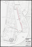 326 Een plattegrond (1984) van het Plein (Kleiberg) in Tiel gemaakt naar gegevens uit 1805, met de huizen en de ...