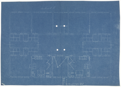 351 Een plattegrondtekening van school C aan de Boterkampsteeg in Tiel ingericht als stemlokaal, [1930]