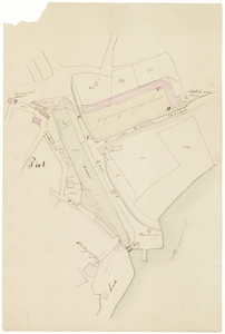 397 Een kadastrale schets van de omgeving Oude Haven met daarop verschillende verwijzingen naar de omgeving. Onder ...