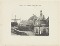 506 Een aanzicht van de Waterpoort, de Sociëteit, het veerhuis en van de molen aan de Tolhuiswal in Tiel