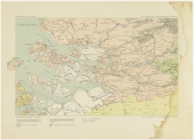 574 Een overzichtskaart van een deel van Zeeland en Zuid-Holland uit de Geschiedkundige Atlas van Nederland, met de ...