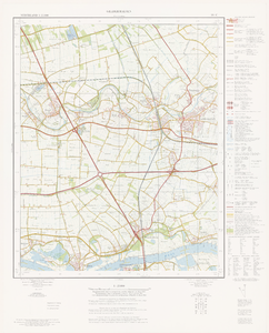 592 Topografische kaart van het gebied Geldermalsen (39 C), met tussen de hoekpunten Beesd, Geldermalsen, Hellouw en ...